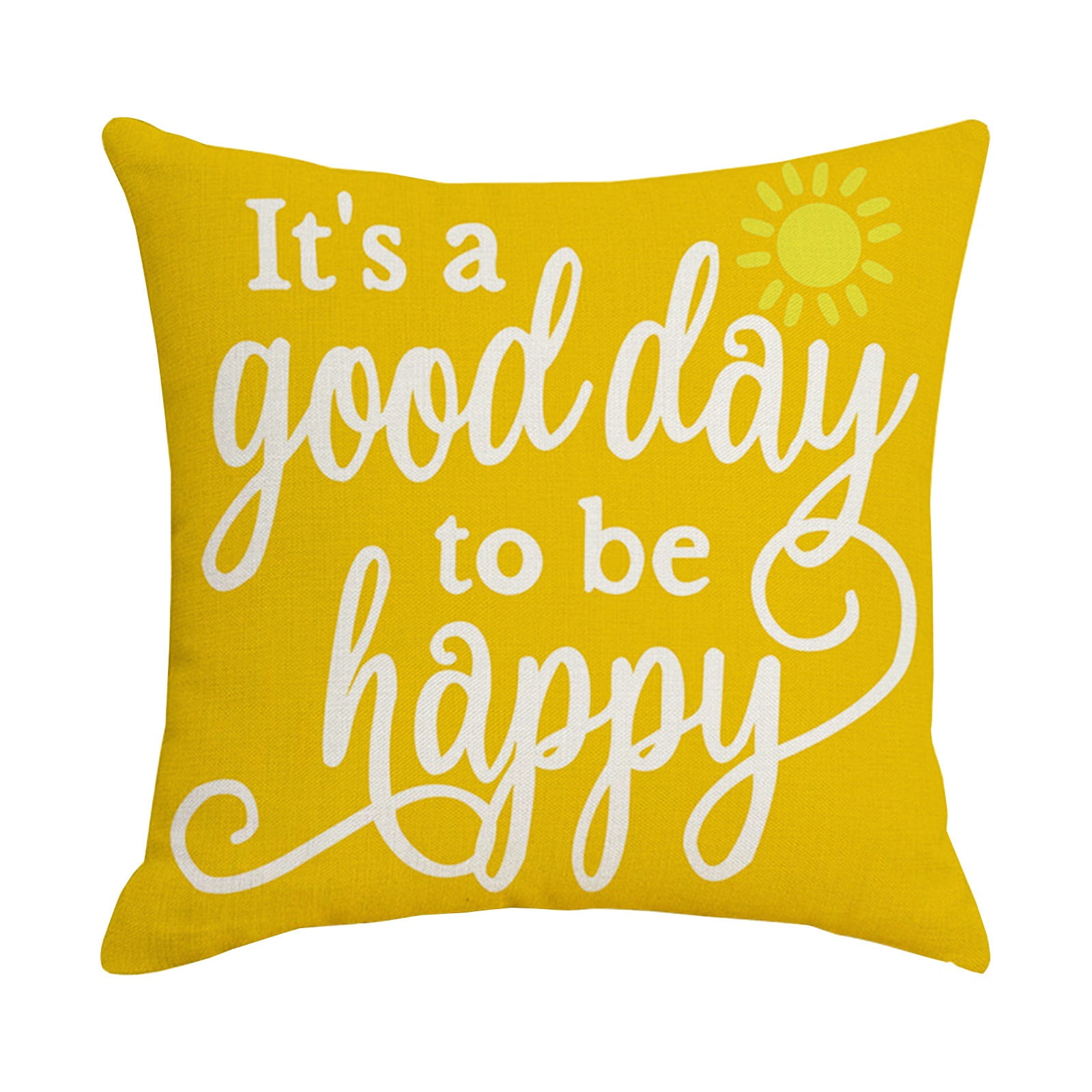Njspdjh Decorative Pillows Covers 18x18'' Yellow Letter Print Throw