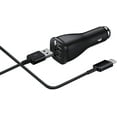 thumbnail image 1 of Fast USB C Dual-Port Car Charger with Type C Cable 5ft for BLU Bold N2 - Dual USB Rapid Adaptive Fast Car Charger - Black, 1 of 5