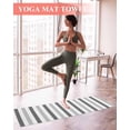 thumbnail image 2 of Grey Striped Yoga Towel for Hot Yoga Non Slip, Minimalist Farmhouse Stripe Yoga Mat Towel Absorbent Yoga Sweat Towels Microfiber Hot Yoga Blanket for Bikram Pilates 26"x70", 2 of 7