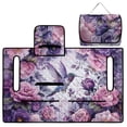 thumbnail image 5 of FUIALDOLG 51x30Inch Purple Floral HummingbirdsGolf Cart Seat Covers Universal Golf Cart Seat Towel Blacken with Pocket Fit Most 2 Seats Club Car Decor Accessories, 5 of 8