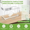 thumbnail image 2 of Aquatic Turtle Tank,Upgrade PC Turtle Tank Starter Kit, Reptile Habitat with Lid,Hanging Basking Platform, Bottom Drainage for Turtles,Crabs,Shrimps and Small Reptiles. (15.75×7.9×9''/White), 2 of 14