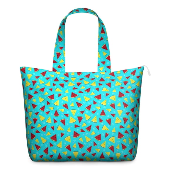 Sac Weekender avec Imprimés de Melon D\'eau Tropicale Été Frais Grande Capacité Sac de Voyage Léger avec Motifs de Fruits Mignons Design Géométrique
