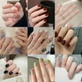 thumbnail image 5 of for Salon for DIY Solid Color Full Cover Round Fake Nails Short Nail Tips False Nails CF031, 5 of 8