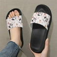 thumbnail image 3 of Psesaysky Women's Pink Cow Print Strawberry Sandals Summer Essential Beach Sandals Dormitory Sandal for Girl Students Non-Slip Comfortable Slippers Indoor Outdoor Black Sole Size 9, 3 of 7