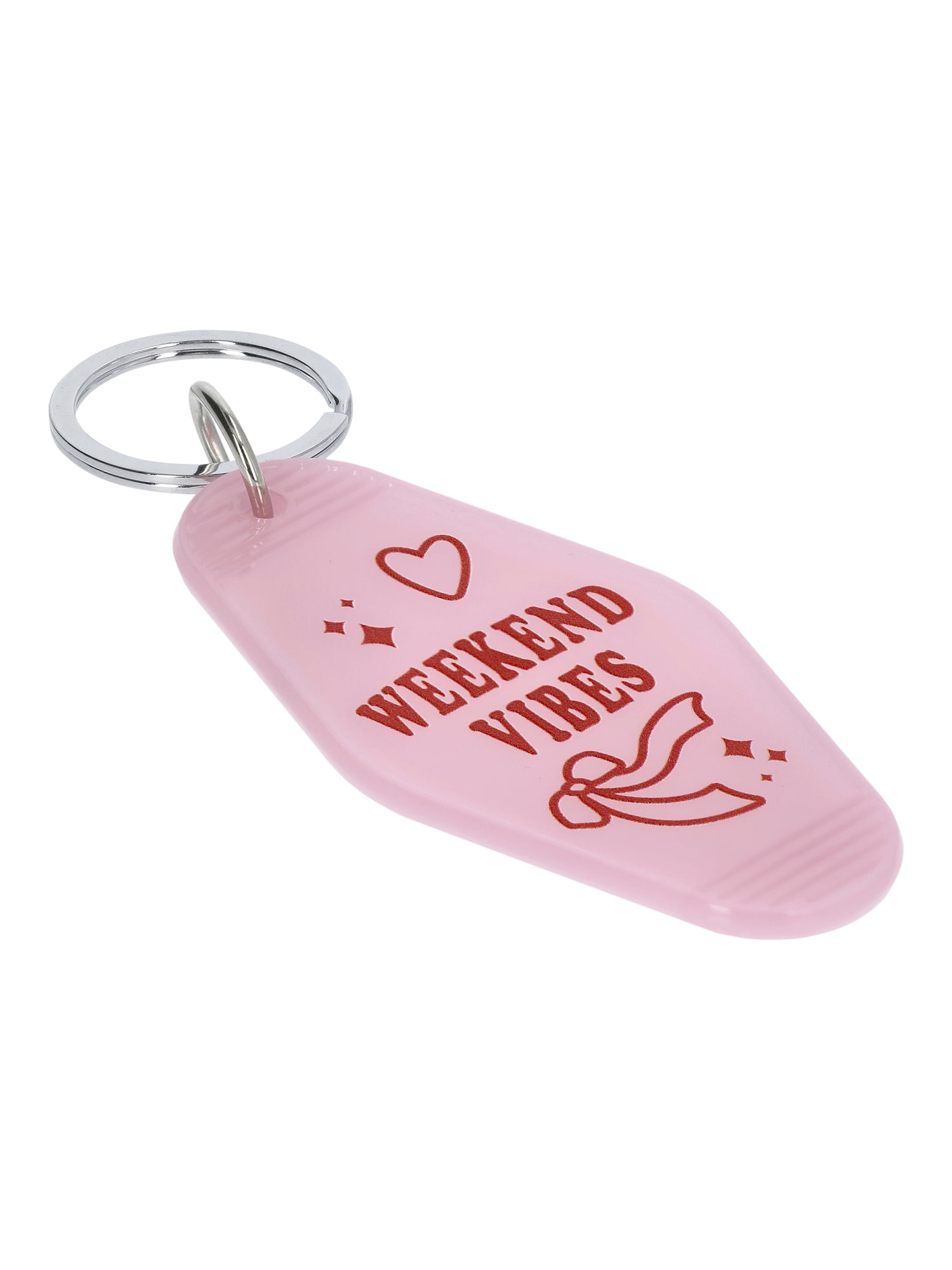 Weekend Academy Girls Weekend Vibes Hotel Keychain, Pink/Red