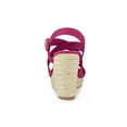 thumbnail image 2 of BLISSFUL STEP Women's Shoes Crisscross Ankle Strap Espadrille Wedge Sandals Hot Pink 9, 2 of 7