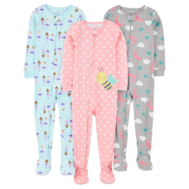 Pijamas Simple Joys de Carter's Girls, paquete de 3, 18 meses
