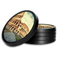 thumbnail image 1 of Silicone Non-Slip Drink Coasters with Removable Printed Absorbent Felt Pad - Set of 4 - The Coliseum, 1 of 3