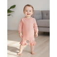 thumbnail image 4 of Miaouyo Infant Baby Girls Knit Fall Romper 0 3 6 9 12 Months Long Sleeve Crew Neck Solid Fall Jumpsuit Sweater, 4 of 9