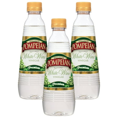 (3 Pack) Pompeian White Wine Vinegar, 16 fl oz (Best Time To Take Vinegar)