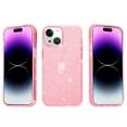 thumbnail image 3 of Glitter Clear Case for iPhone 15 Plus, Shining Sparkle TPU Military Grade Shockproof Cover Full Coverage Non-Yellowing Anti-Scratch Translucent Slim Lightweight Case, Pink, 3 of 8