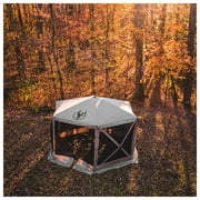 Gazelle Tents™,G6 6-Sided Portable Gazebo with TriTech Mesh, Easy Pop-Up Hub Screen Tent, Waterproof, UV Resistant, 8-Person & Table, Desert Sand, 86 x 124 x 124, GK914, Includes 3 Wind Panels