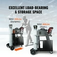 thumbnail image 3 of KFFKFF Welding Trolley, Dual-Level 4-Compartment Welder Trolley with a Load Capacity of 265 LBS, 360° Rotating Wheels, Cylinder Storage Safety Chains, Robust Mobile MIG Welder Trolley, 3 of 9