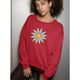thumbnail image 2 of Smartprints Cute Daisy Flower Art Sweatshirt Women -Image by Shutterstock, Female 5X-Large, 2 of 4