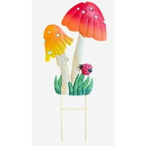 Garden Stake Large Mushroom W Ladybug Decor Lawn Yard Decorative Bright Outdoor Statue Pick 24" x11"