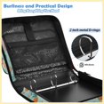 thumbnail image 4 of Zipper Binder with Shoulder Strap 2 inch 3 Ring Waterproof File Folder Organizer Bag 500 Sheet Flamingos and Pomegranates Pattern, 4 of 8