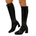 thumbnail image 3 of Foreign Trade Winter Women's Cowboy Boots with Mid Heel Comfortable Mid-Calf Pull On Boots for Casual and Wear, 3 of 7