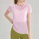 thumbnail image 2 of Camiseta holgada con corte en la espalda para mujer: cuello redondo, manga corta, poliéster, para yoga/deporte (tallas S-XL), 2 of 4