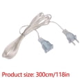 thumbnail image 2 of Transparent Invisible Extension Cable - Thin Lightweight US Plug Power Extender, Decor-Friendly Power Cable for Holiday Decorations, Flexible Low-Profile Electrical Extension Cord, 118in, White, 2 of 7