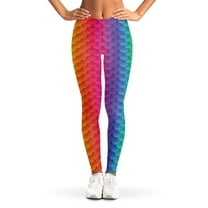 Rainbow Mermaid Scale Pattern Print Leggings, Mermaid Sexy Yoga Leggings For Women.