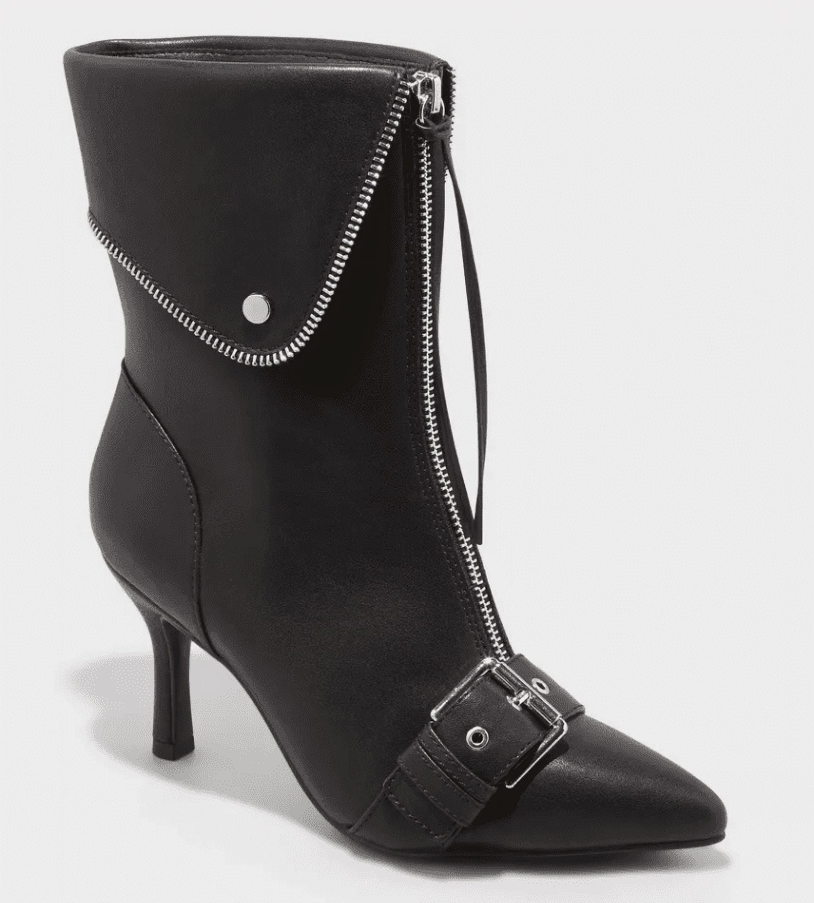 kensie Women's Black Leather Ghita Short Ankle Boots 8.5 - Walmart.com