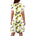 thumbnail image 7 of Pop Seller Summer Beach Dress For Women Casual Round Neck Tunic Ruffle Short Sleeve A-Line Tiered Babydoll Dress Flowy Mini Dress Yellow M, 7 of 7