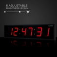 thumbnail image 5 of Ivation Large Digital Clock, 30" Led Wall Clock with 6-Level Brightness & Mounting Hardware, Red, 5 of 9