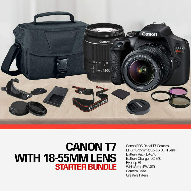Canon EOS 2000D (Rebel T7) Digital SLR Camera with 18-55mm DC III Lens Kit  (International Model) Professional Accessory Black