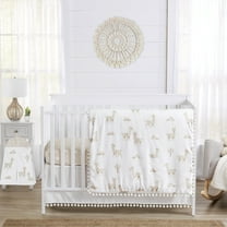 Sweet Jojo Designs Boho Llama Taupe and White 4 Piece Crib Bedding Set