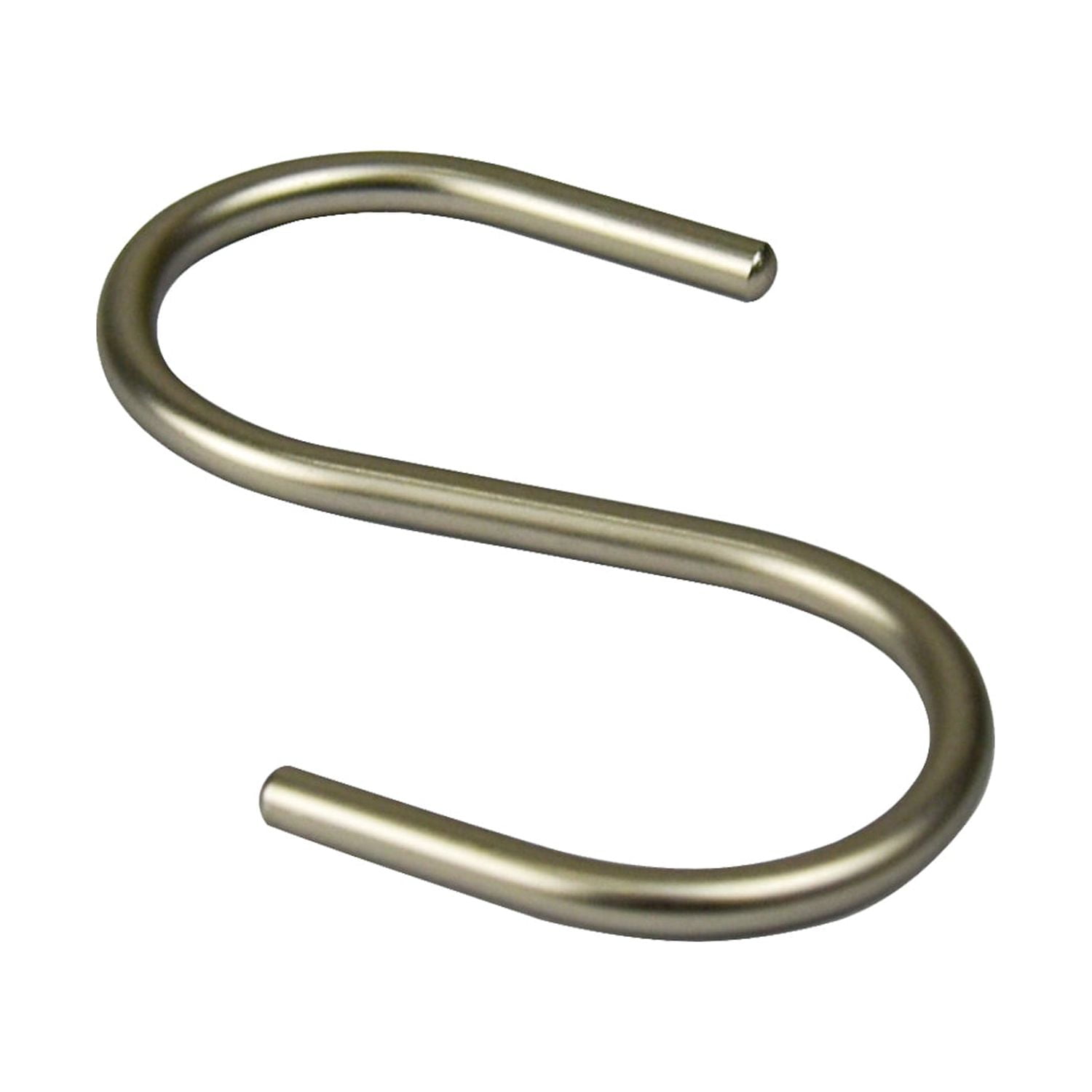 Mainstays Shower Curtain S-Hooks, Satin Nickel, 12Piece/Set, 100% Iron