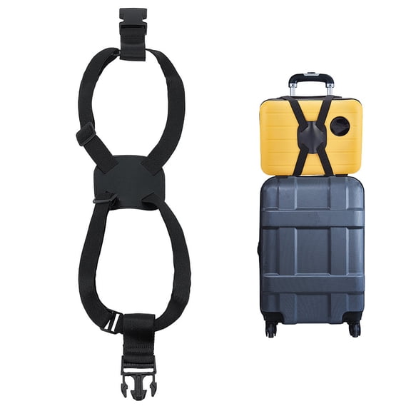 1pc Nylon Adjustable Luggage Straps Bag Bungees for Add a Bag Easy to Travel Suitcase Elastic Strap Belt Black 76~99x2.5x0.2cm