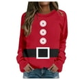 thumbnail image 3 of WEAIXIMIUNG Robe Chandail en Molleton Manches Courtes Femme Velours Chandail en Molleton de Noël Mignon Col Rond Chandail avec Imprimé Mode Vacances Sans Capuche, 3 of 7
