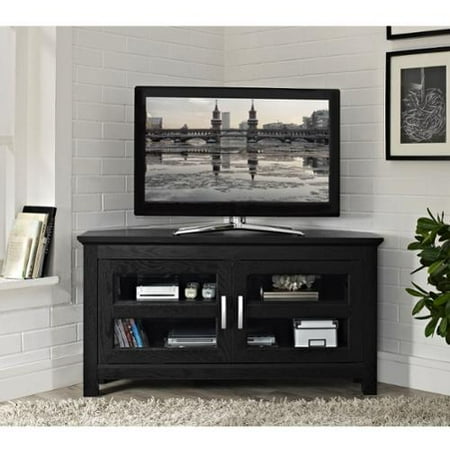Walker Edison Black Wood 44-inch Corner TV Stand Walker Edison Black Wood 44-inch Corner TV Stand