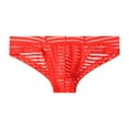 thumbnail image 2 of Sunvit-Panties Mens Red Striped Briefs - 100% Polyester, Lightweight Breathable, Size 2XL, Contoured Pouch, All-Day Comfort, Sexy Timeless Underwear for Daily/Date Night, 2 of 2
