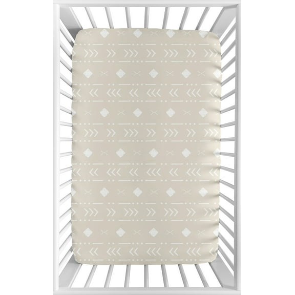Boho Llama Aztec Geometric Fitted Mini Crib Sheet by Sweet Jojo Designs