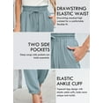 thumbnail image 5 of Chiclily Womens Elastic High Waist Pants Drawstring Work Trousers Joggers Trendy Harem Pants with Pockets, Blue Gray Size M, 5 of 8