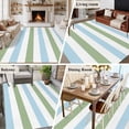 thumbnail image 6 of Geometric Sage Washable Living Room Rugs 5'x7', Green and Blue Stripes Low Pile Throw Large Area Rugs Non-Slip Sturdy Edge Binding Carpet for Dining Room Bedside Kitchen, 6 of 9