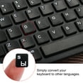 thumbnail image 4 of Uxcell Russian Keyboard Layout Stickers Computer Replacement Cover Universal Black Background White Lettering, 4 Pack, 4 of 5