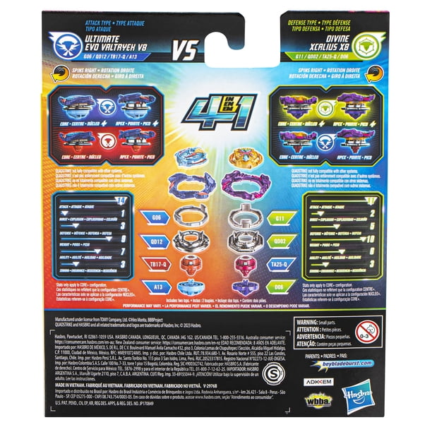 Beyblade Burst QuadStrike Valtryek & Xcalius Toy for Kids