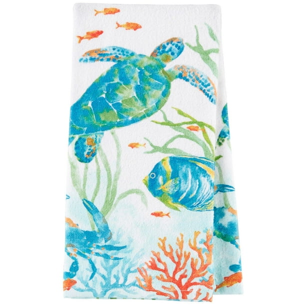 Kay Dee Designs Sea Splash Terry Kitchen Towel One Size White/orange