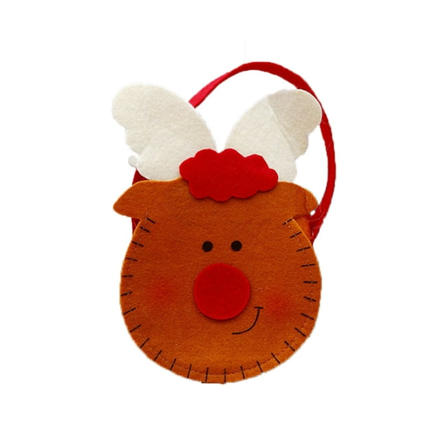 Wosthever Bolsa de embalaje de galletas de Navidad, bolso de regalo decorativo impreso, adornos de Reno de muñeco de nieve, bolsa de Kits de decoración para fiestas Alce
