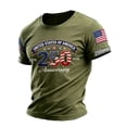 thumbnail image 3 of Men's Short Sleeve 250 Anniversary USA Shirt Mens American Flag T Shirt Crewneck Pullover Short Sleeve Patriotic Tops(Army Green,M), 3 of 3