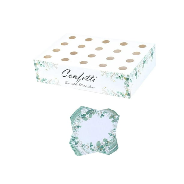 Caja porta conos de confeti para bodas, decoración de conos de confeti para aniversario 20 hoyos verde