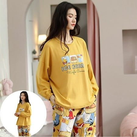 

QWZNDZGR Spring Autumn Quality Brand Cotton Elegant Women s Pajama Sets Pyjamas Casual Sleepwear Long Pijama Mujer Nightsuit Home Lounge
