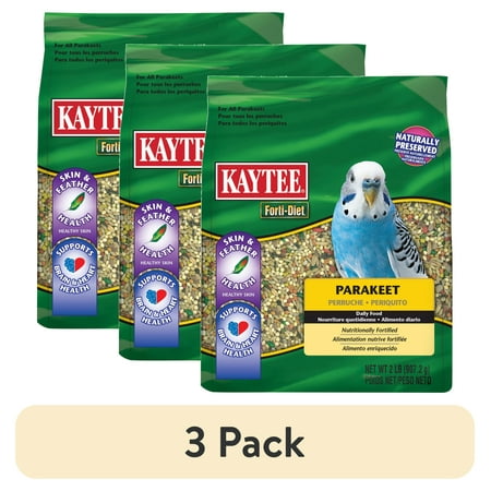 (3 pack) Kaytee Forti-Diet Parakeet Pet Bird Food Seed 2lb