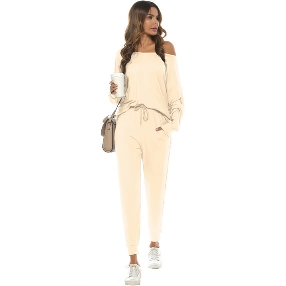 Uniexcosm Women’s Pajama Set Long Sleeve Top Pjs Lounge Sets with Pocket
