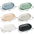 thumbnail image 3 of Yuarrent Soporte de esponja sin perforaciones, bandeja de drenaje de agua, caja de almacenamiento autoadhesiva, organizador de bañera para Juegos de accesorios de baño Azul, 3 of 6