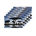 thumbnail image 4 of MKHERT Silhouette Elephants Over Sunset On Savannah Placemats Table Mats for Dining Room Kitchen Table Decoration 12x18 inch,Set of 6, 4 of 4