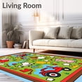 thumbnail image 2 of ODIKA 2'x3' Machine Washable Non-Slip Area Rug, Whimsical Tractors and Barnyard Friends Playful Pasture High Traffic Rug with Pad, Green, 682728, 2 of 8