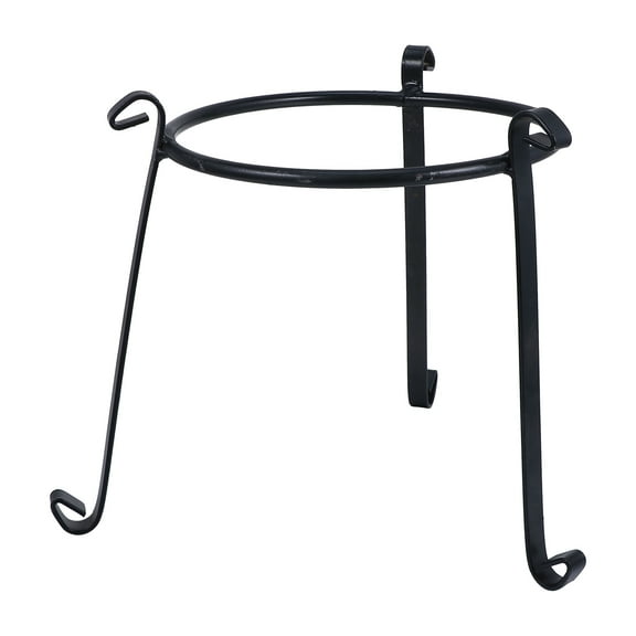 WRITWAA Black Metal Plant Stand Flowerpot Holder Rack for Indoor Outdoor Garden Display - Single Tier Pot Shelf